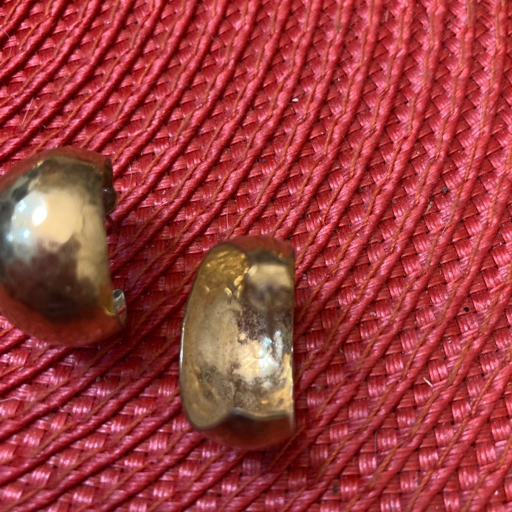 Bundle 5, get 20% off - Vintage Hammered Brass Wide Hoop Earrings